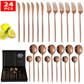 Wholesale Hot Selling Luxury Box Packing Flatware Set  24 Pcs Gift Set Stainless Steel Cutlery Set