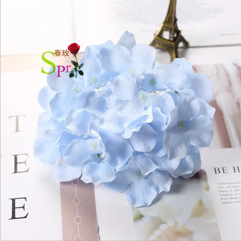 SPR 100PCS/LOT Wholesale Cheap Artificial Silk Hydrangea Flowers Heads Home Decorative Artifical Flowers MegaBDM