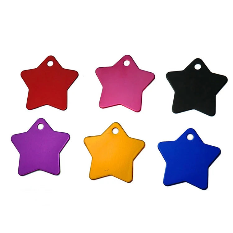 Promotion Star Shape Metal Aluminum Alloy Pet Tag Pet Pendant ID Tag