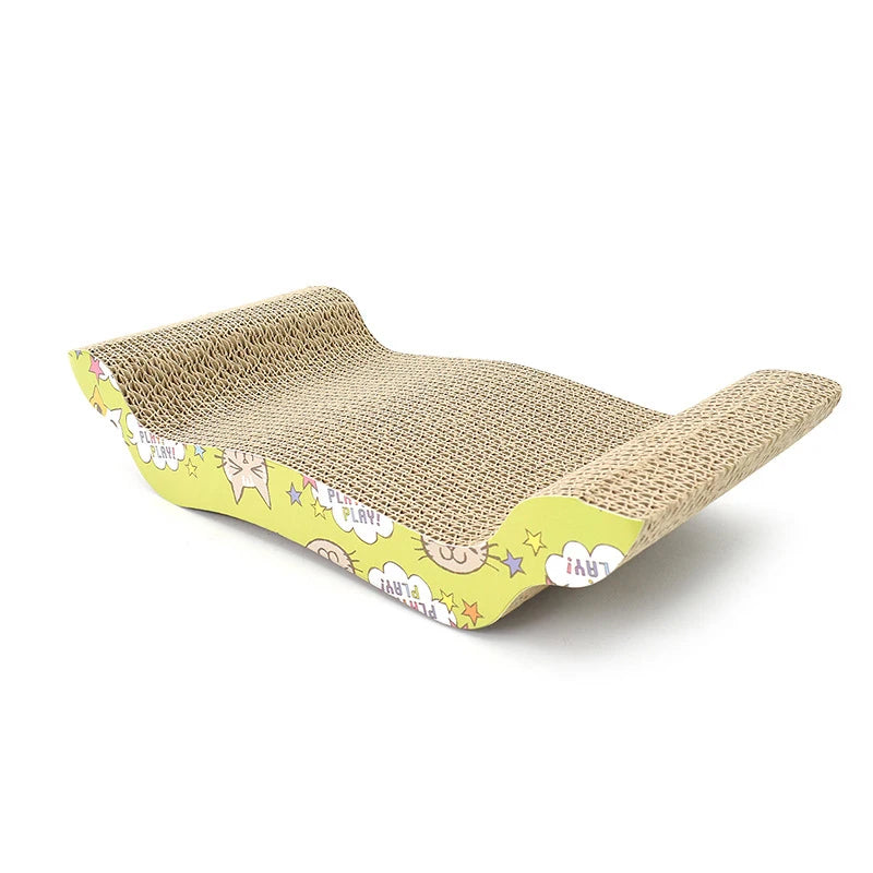 Sofa Shaped Cat Scratching Lounge Bed  Cat Scratcher Cardboard with Catnip
