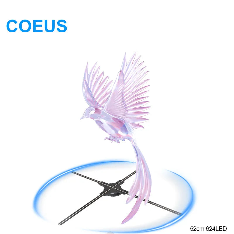 COEUS 52CM 624LED Indoor 4K Max Resolution Large Circular TV Air Imaging Display Video Holographic 3D Advertisements Advertising