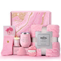 Luxury Employee Appreciation Pink Women Gift Set Blanket Bath Bomb Candle Birthday Christmas Valentines Mothers Gifts for Her
