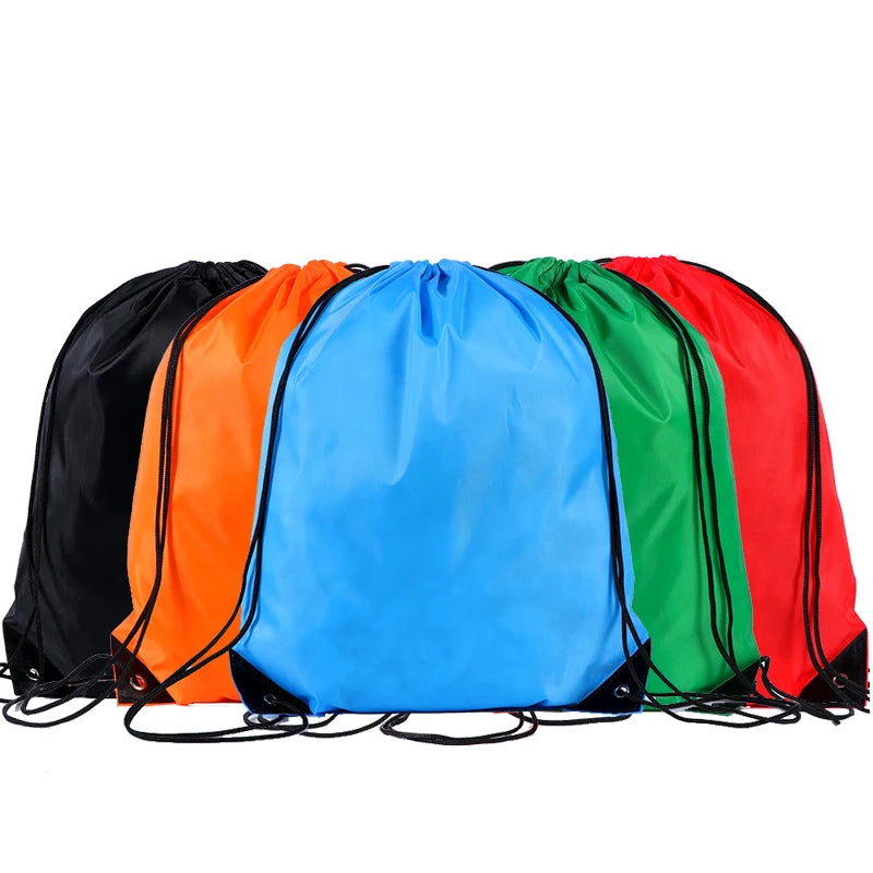 16 Colors Promotional Eco Friendly Waterproof Nylon Sports Gym String Bag  Polyester Drawstring Backpack Bag