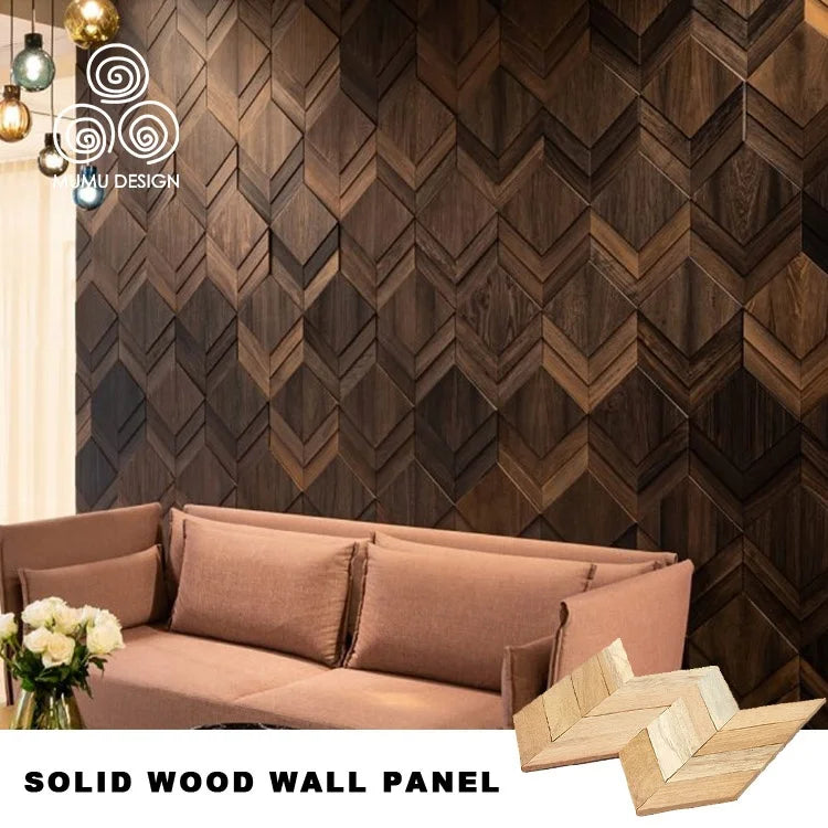 Dongguan MUMU Design Mixed Color Old Ship Wooden Slat Decor Panel Art Tiles Wooden Mosaic for Wall