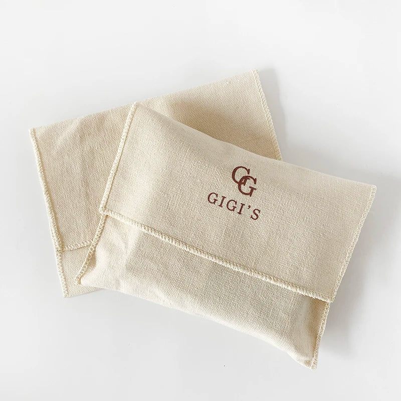 Custom Logo Canvas Underwear Envelope Gift Flap Bag for Clothing Boutique