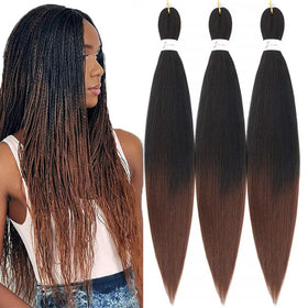 Easy Braiding Hair Extensions Pre Stretched Braids 26 Inches Ombre Braid Hair Yaki Texture Synthetic Fiber Hot Water Setting