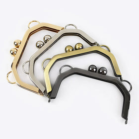 Meetee BS299 14cm Glossy Non-hole Double Turn Screw Bag Handle Hardware Accessories Sewing Bracket Wallet Kiss Buckle