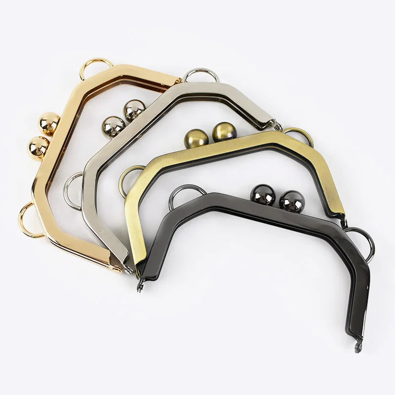 Meetee BS299 14cm Glossy Non-hole Double Turn Screw Bag Handle Hardware Accessories Sewing Bracket Wallet Kiss Buckle