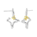 Fashion Jewelry Star Design Stud Earrings 925 Sterling Silver Rhodium and Gold Plated Earrings
