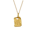 Wish Jewelry New Design S925 Silver Irregular Rectangle Pendant Necklace 18K Gold Sterling Silver Letter Square Pendant Necklace