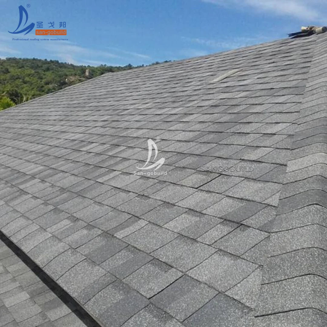 Bitumen Asphalt Shingle 3 Tab Blue Roofing Shingles Fiberglass Heat Insulation Asphalt Roof Shingles Roof Tile