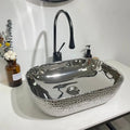 Customizable Silver Casual Wash Hand Rectangular Bathroom Ceramic Wash Basin