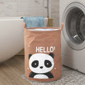 Custom Logo Foldable Storage Bag with Handle Cozy Round Cylinder Design Classic Laundry Basket for Dirty Clothes