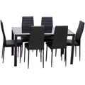 6 Chairs and 1 Extendable Luxury Classic Modern Metal Dining Table Set for Home Hotel Apartment Use