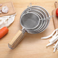 Stainless Steel Mesh Strainer with Wooden Handle Fine Filtering for Juices Residues and Flour Ideal for Home Baking