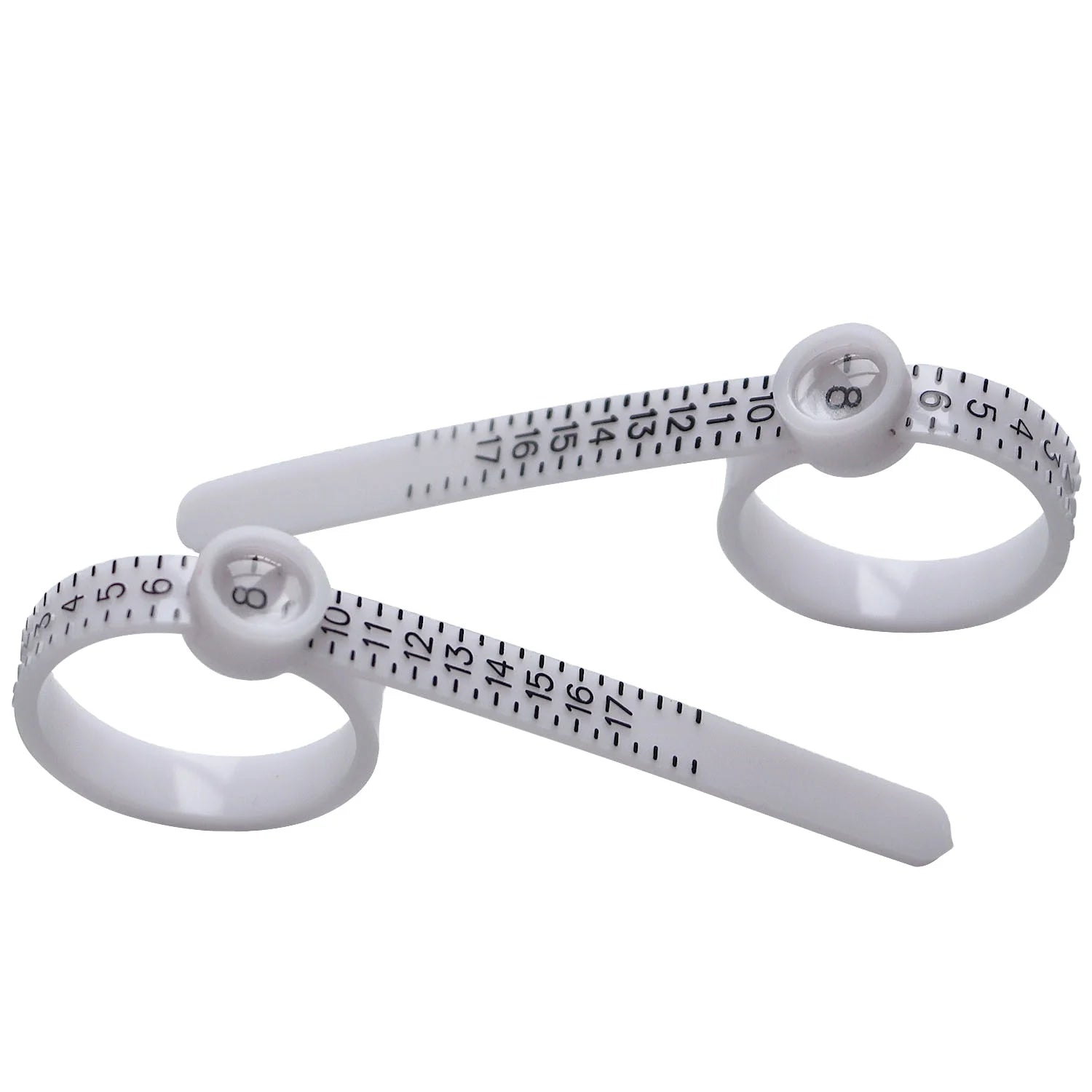 EU White Plastic Ring Ruler with Magnifying Glass Finger Gauge Tool for Jewelry Tools & Equipment