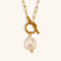 Wholesale 2025 Dainty Baroque Pearl Necklace 18k Gold Plated Jewelry Tarnish Free Clip Chain Pendant Necklace