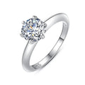 Luxury 925 Sterling Silver Simulation Diamond Women Classic Six-claw Ring