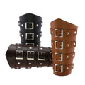 Punk Rock Gothic Leather Wax Rope Riding Belt Buckle Wrist Bracelet Strap Hand Guard Arm Guard Fashionable Knitted Bracelets