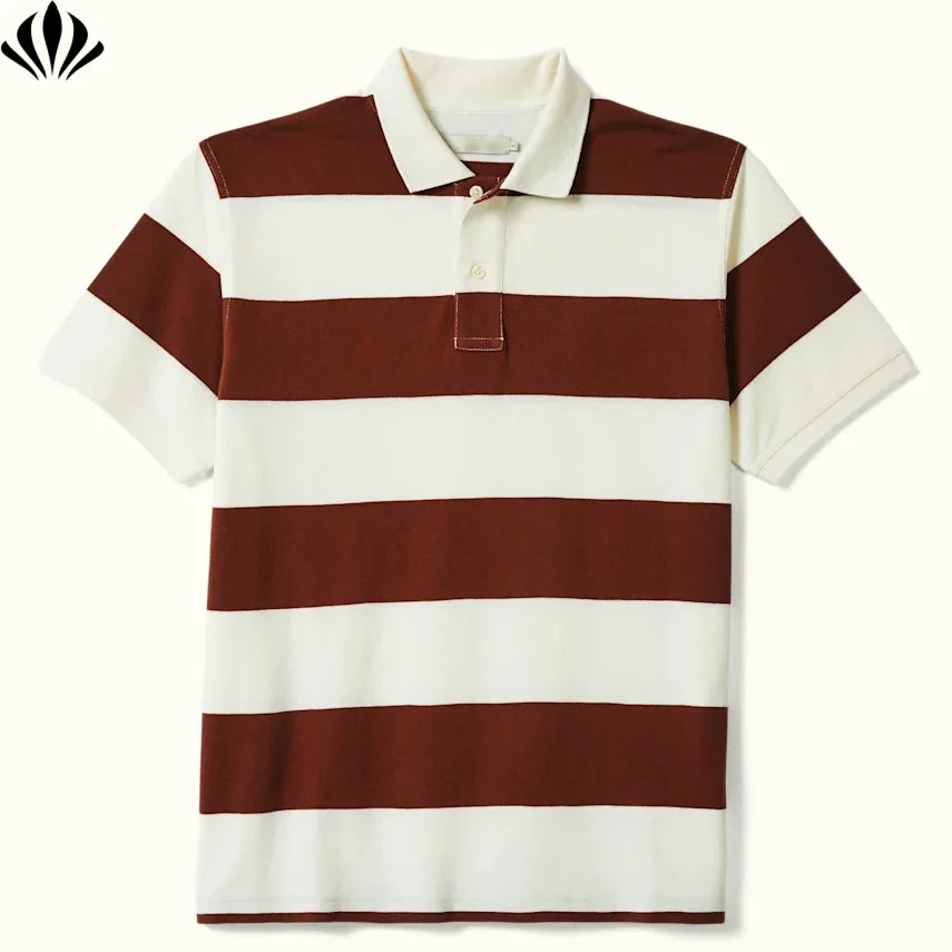 Best Selling Wholesale Men's Cotton Causal Sports Striped Polo T-Shirt