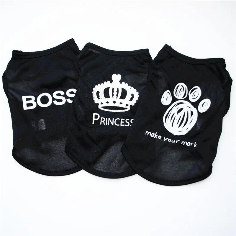 OEM & ODM Luxury Summer Pet Vest Sets Thin Breathable Dog & Cat Clothes Cartoon Puppy Pet Shirts & Vest