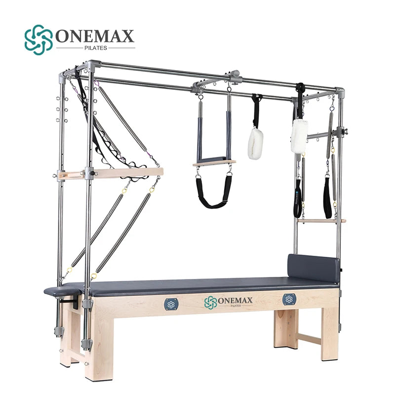 ONEMAX Adjustable Pilates Reformer Maple Wood Cadillac Model Eco-Friendly Equipment Machine Shaper Bed for Studios Use Custom