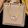 Wholesale European and American New Fashion Personalized Design Love Diamond Multi-layer Necklace