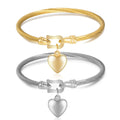 Wholesale Stainless Steel Charm Bracelet Woman Bracelets Twisted Cable Heart Charm Jewelry Bracelet Gift for Women