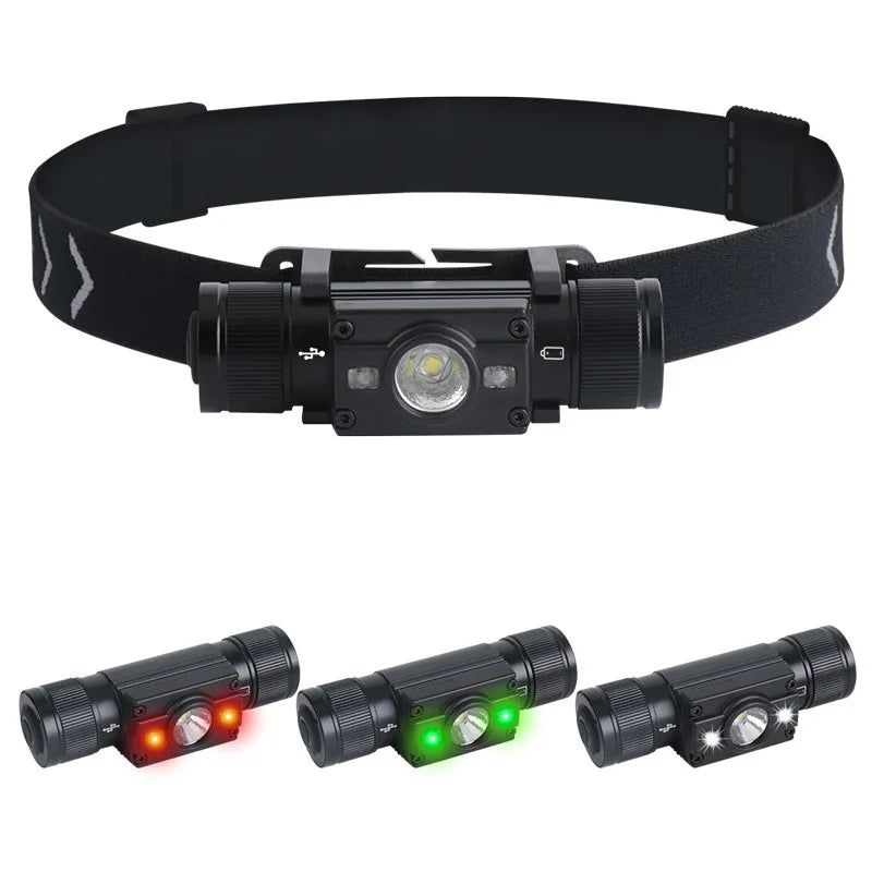 2022 New Outdoor Waterproof USB-C Rechargeable Removable Multifunctional Headlight Flashlight HP300 Super Bright LED Headlamp MegaBDM
