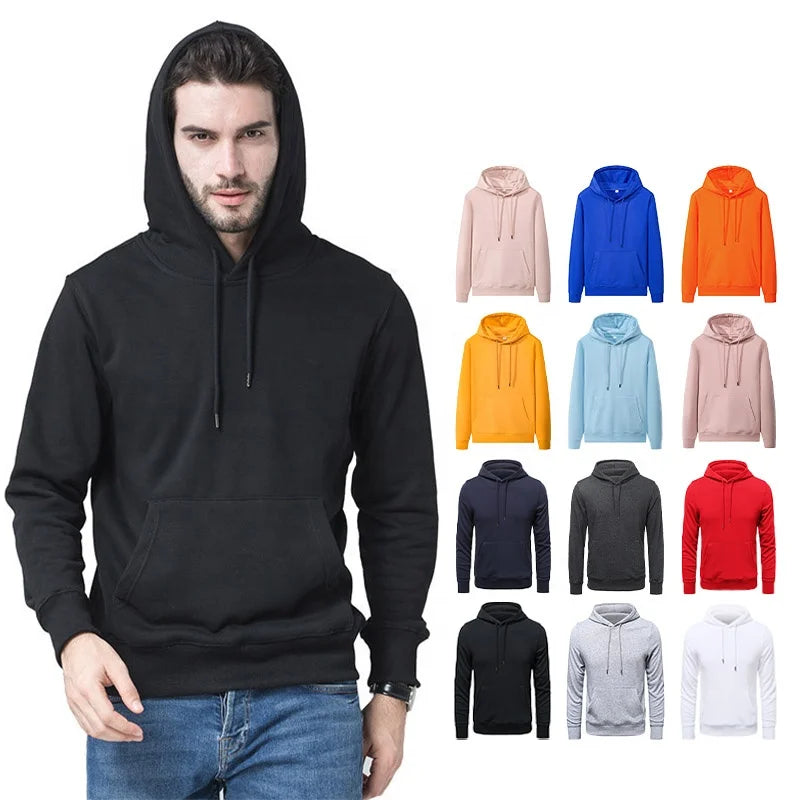 2024 Best Seller 300g Cotton Polyester Casual Sports French Terry Unisex Custom logo Blank Men's Pullover Hoodies