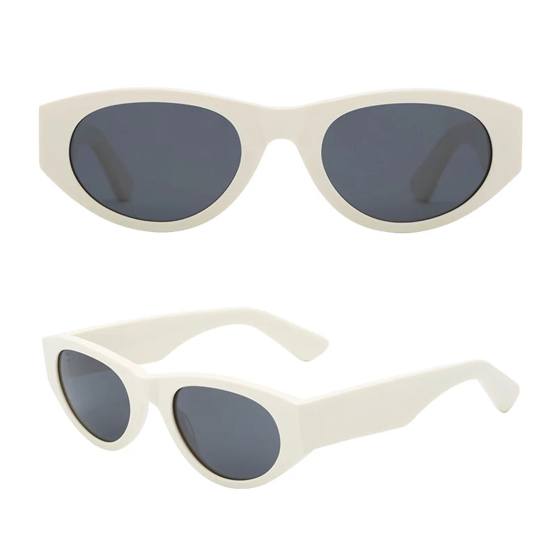 Luxury Designer Famous Brand Sunglasses for Women Acetate Oval Shaped Polarized Lenses in Pink Yellow Gray Frames