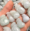 Certified Jadeite Type a Burmese  Jadeite Craft Carving Money Bag Jade Pieces Jewelry Pieces Jadeite Wholesale