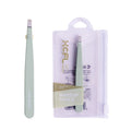 Wholesale Hot Selling New Design Fenling F7150 Durable Green Flat-Tip Stainless Steel Makeup Tools Eyebrow Tweezers for Women