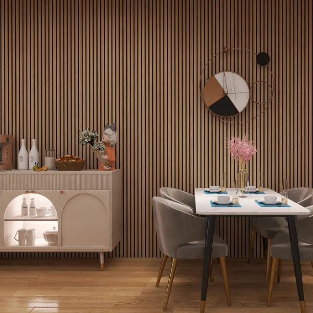 KASARO Factory Price Oak Walnut Acoustic Wall Panels Acoustic Panel 3 Sides Veneer Mdf Sound Proofing Wrapped Panel