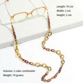Fatingna Vintage Amber Mask Eyeglasses Lanyard Chain Fashion Accessory with Hearts Design Sunglasses Pendant Necklace