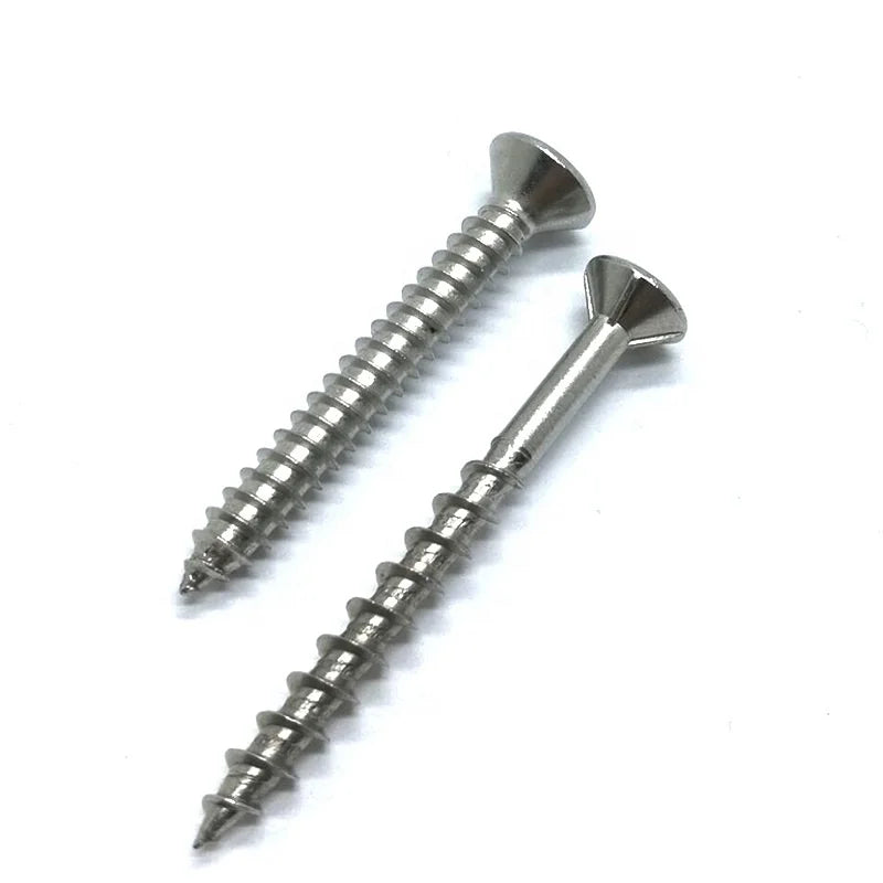 DIN7997 Metric Wood Screws Word Thick Rod Half-Tooth Design Rusty Steel Self-Tapping Flat Head Anti-Theft Screws