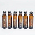 In Stock Wholesale 10ml Amber Roll on Glass Perfume Bottle with Black Stainless Steel Roller for Custom Logo