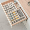Stackable Compartments Cutlery Storage Box Kitchen Knife Divider Drawer Organizer with Fork and Spoon PP Plastic Material MegaBDM
