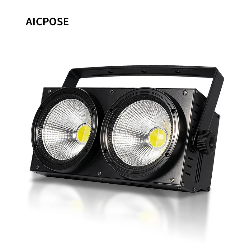 AICPOSE Professional Stage Lighting 200W Warm White COB LED Blinder Light 2 Eyes Led Audience Blinder Light