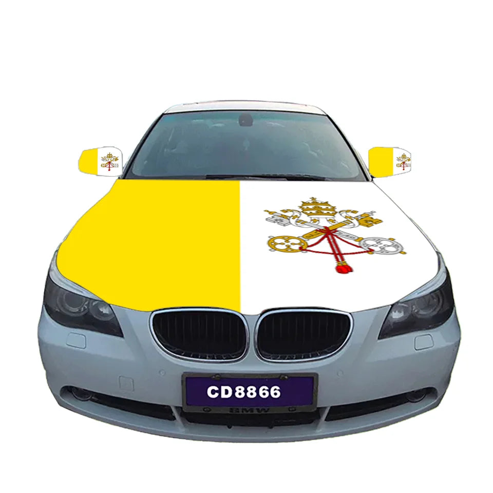 Hot Sale Cheap Custom Size Engine Flags 100%Polyester Cover Rearview Mirror Custom Vaticanian Vatican Car Cover Flag