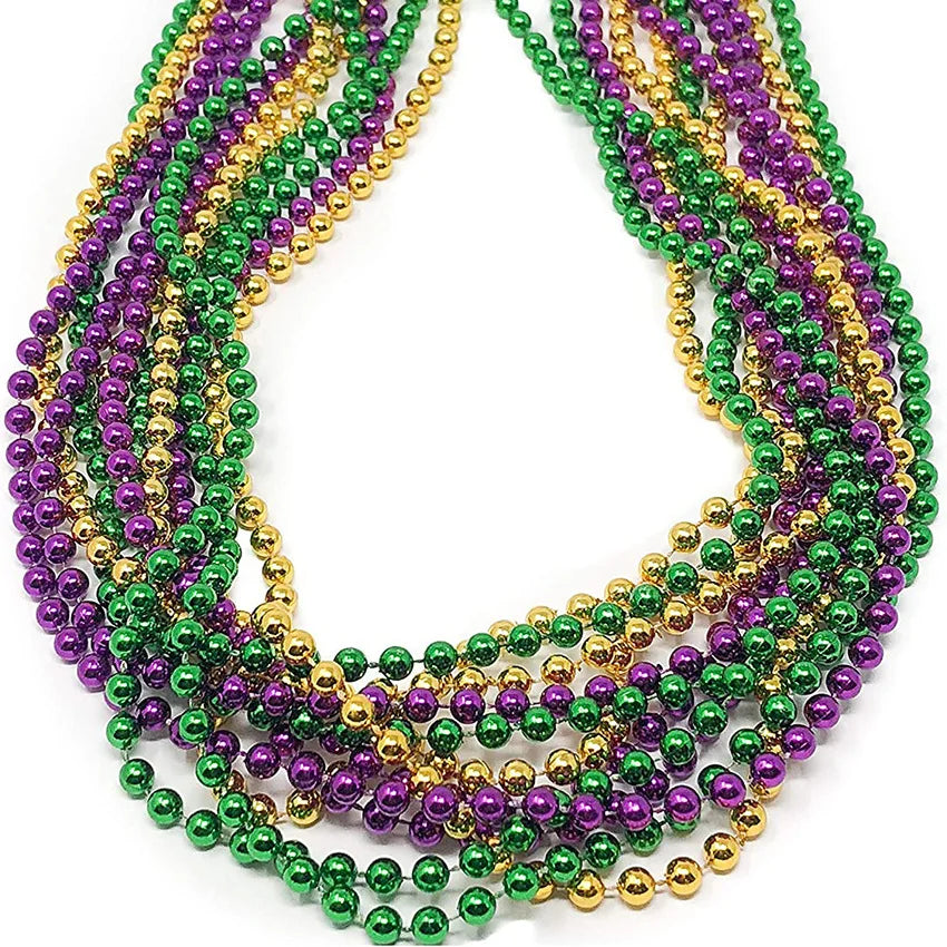 Plastic Silver Plated Colorful Bead Chain Necklace for Anniversary Makeup Dress Decoration Prop Connecting Beads