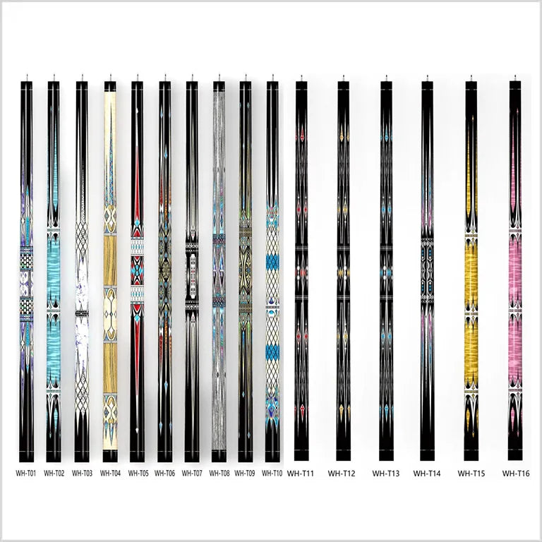 Newest Multi Color Canadian Maple Wood 1/2 Jointed 57 Inch 13mm Tip Billiard Pool Cue Stick
