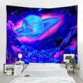 Fluorescent Mushroom Castle Wall Hanging Tapestry Nature Art Galaxy Psychedelic Carpet