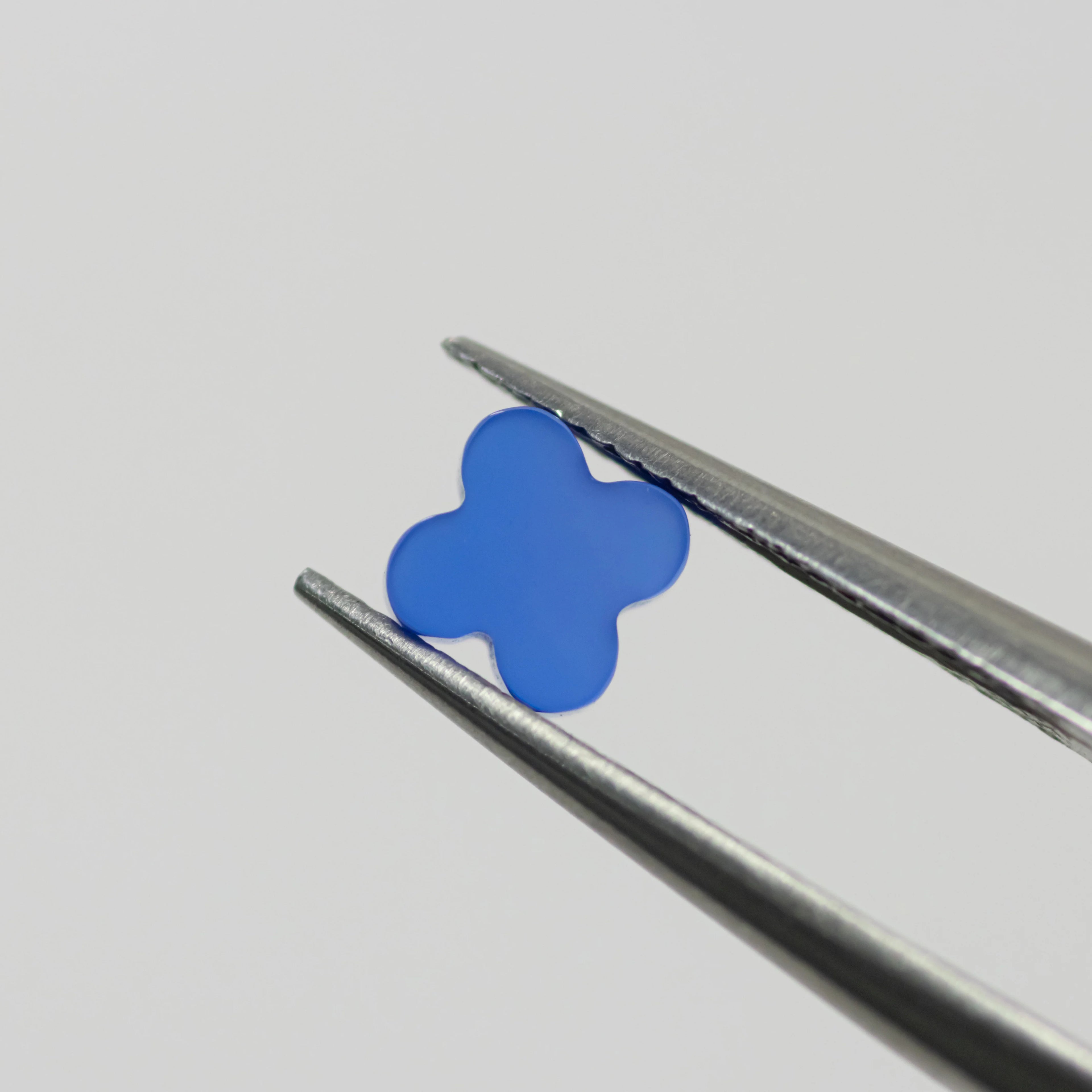 Wholesale Accept Customized Natural Blue Agate Four Leaf Clover for Pendant Necklace