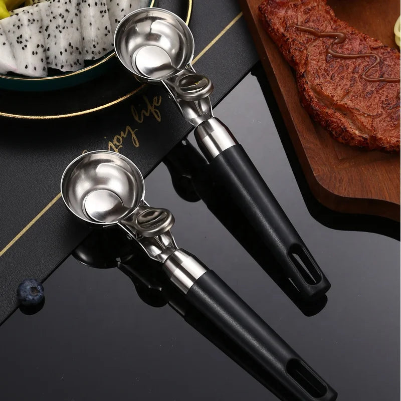 304 Ice Cream Scoop Spoon With Comfortable Handle Stainless Steel Digging Scoop Multifunctional Spoon