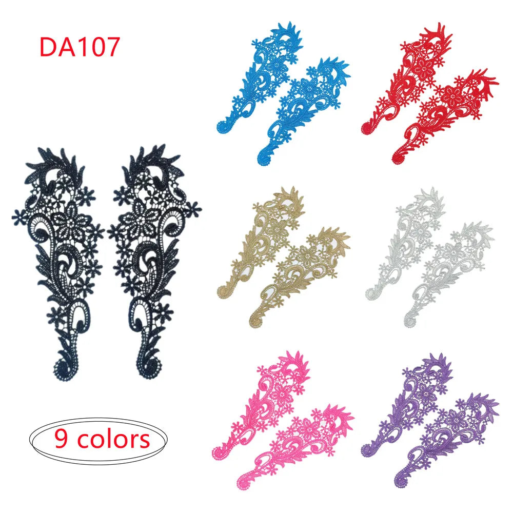 New Arrival Delicate Colourful Polyester Embroidery Guipure  Lace Applique for  Wedding/dancing Dress Gown Garment