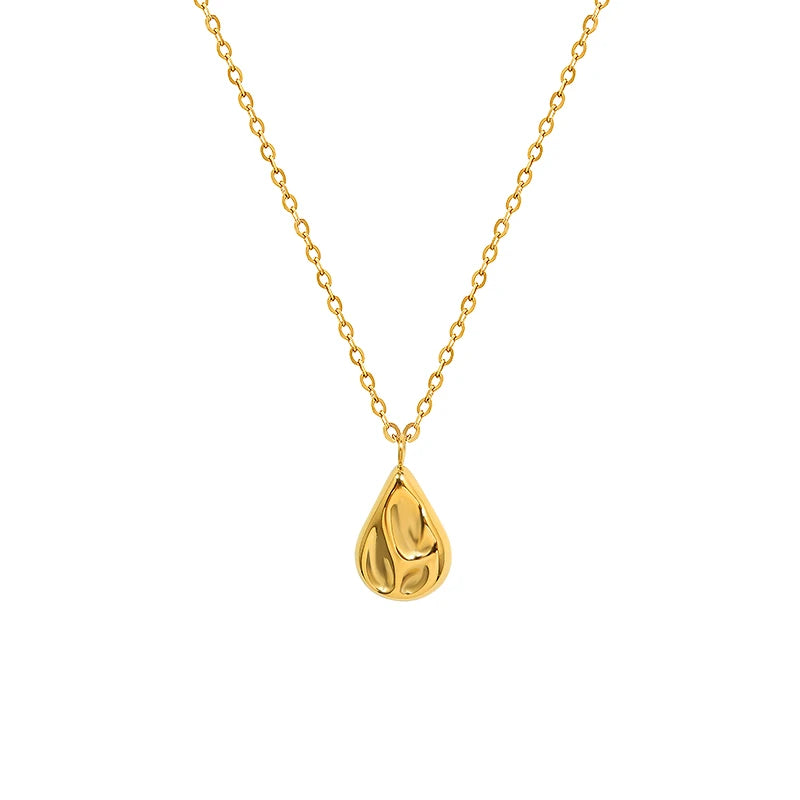 Marka Authorized Water Drop Shaped Clavicle Necklace French Niche Design Feeling Stainless Steel Material Pendant Necklaces