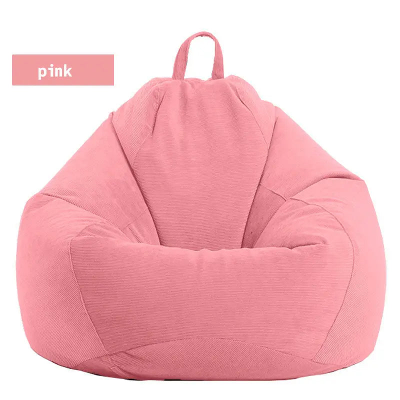 Bulbous Ribbed Bean Bag Lazy Sofa Chairs for Living Room Furniture with Portable Handle and Amorphic Ergonomic Seat