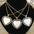 Modern Design Quality Sublimation Heart Necklace Rotatable HipHop Custom Jewelry Gift for Memory Alloy for Wedding Anniversary