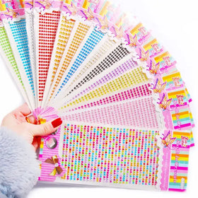 Hisenlee 3-6MM Acrylic Self-Adhesive Decorative Sticker Crystal Rhinestone Flat Base Strass Toy for Children